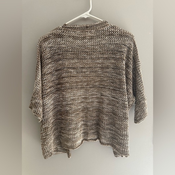 Dressbarn Knit Short Sleeve Open Front Cardigan Women’s SZ M Brown Casual Dressy - Picture 6 of 8